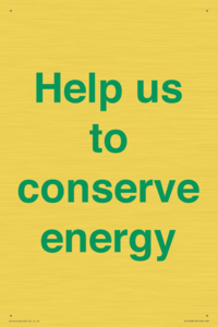 Help us to conserve energy 